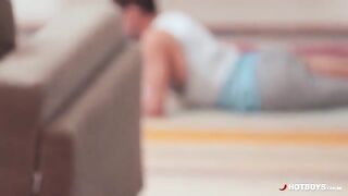 Усатый чел дает в рот другу и лижет очко